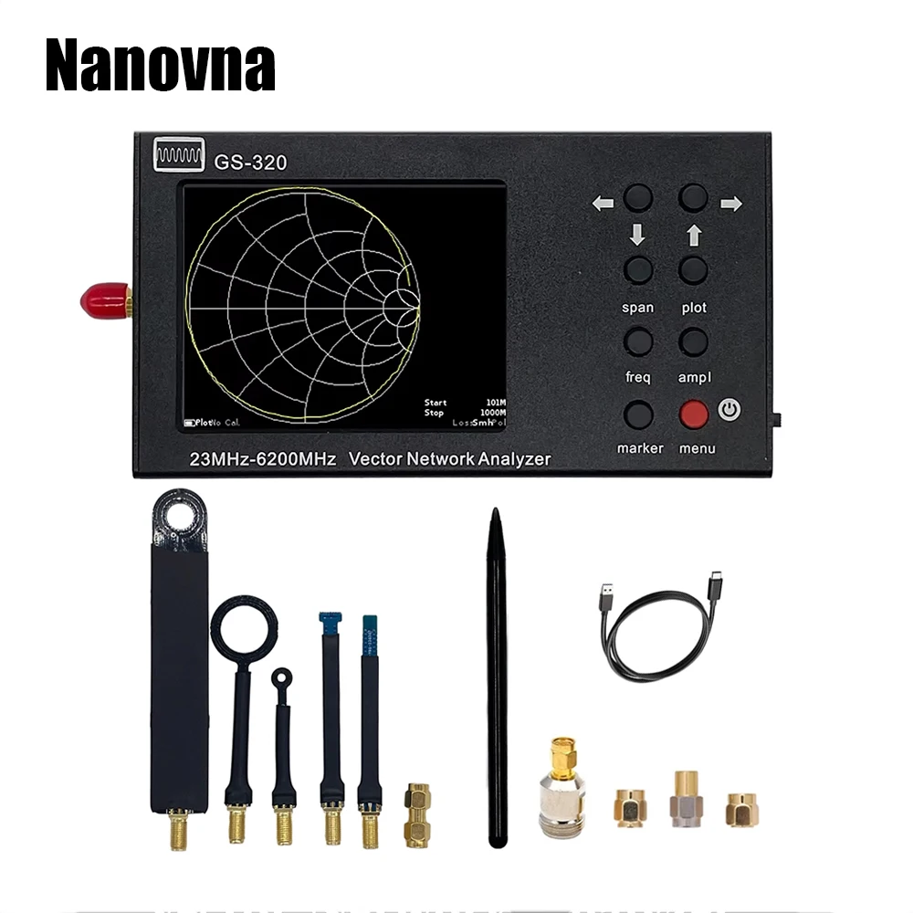 Nanovna GS320 Vector Network Analyzer 6GHz RF Antenna Measuring Voltage Standing Wave Ratio HT03 Near Field Probe EMC EMI Tests