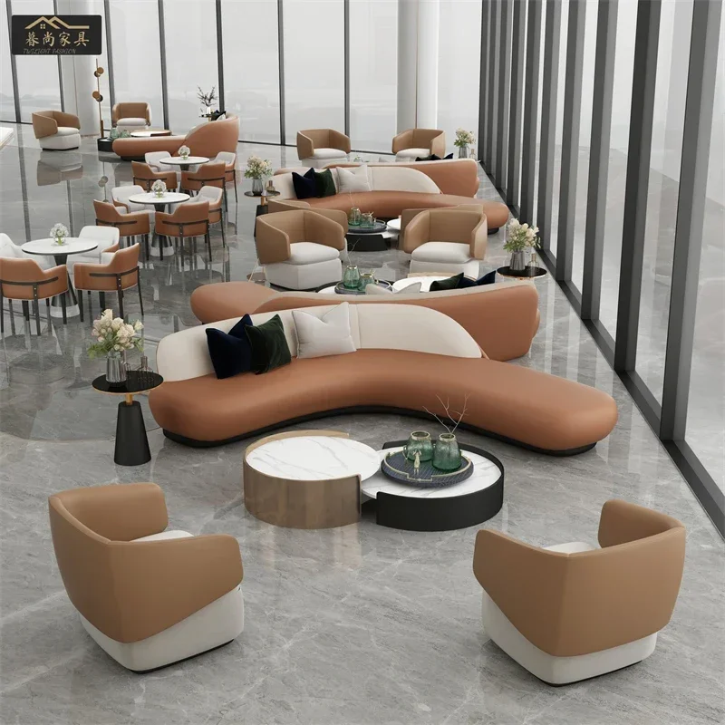 Hotel lobby club reception area booth sales office to discuss a table four chair combination villa hall sofa customization