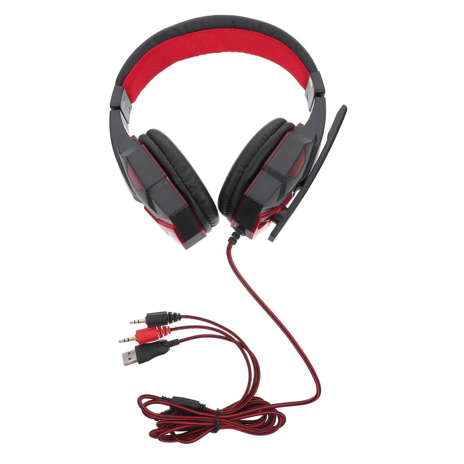 Gaming Headphone Wired Noise Reduction Over Ear Headset Ergonomic Protein Ear Cushions Omnidirectional Mic Rotating Volume