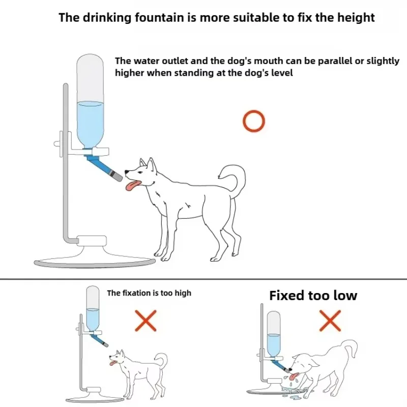 FurStar‌Automatic Dog Water Dispenser - No-Spill Pet Fountain With Adjustable Height, Wall Mounted & Standalone Bowl For Indoor/