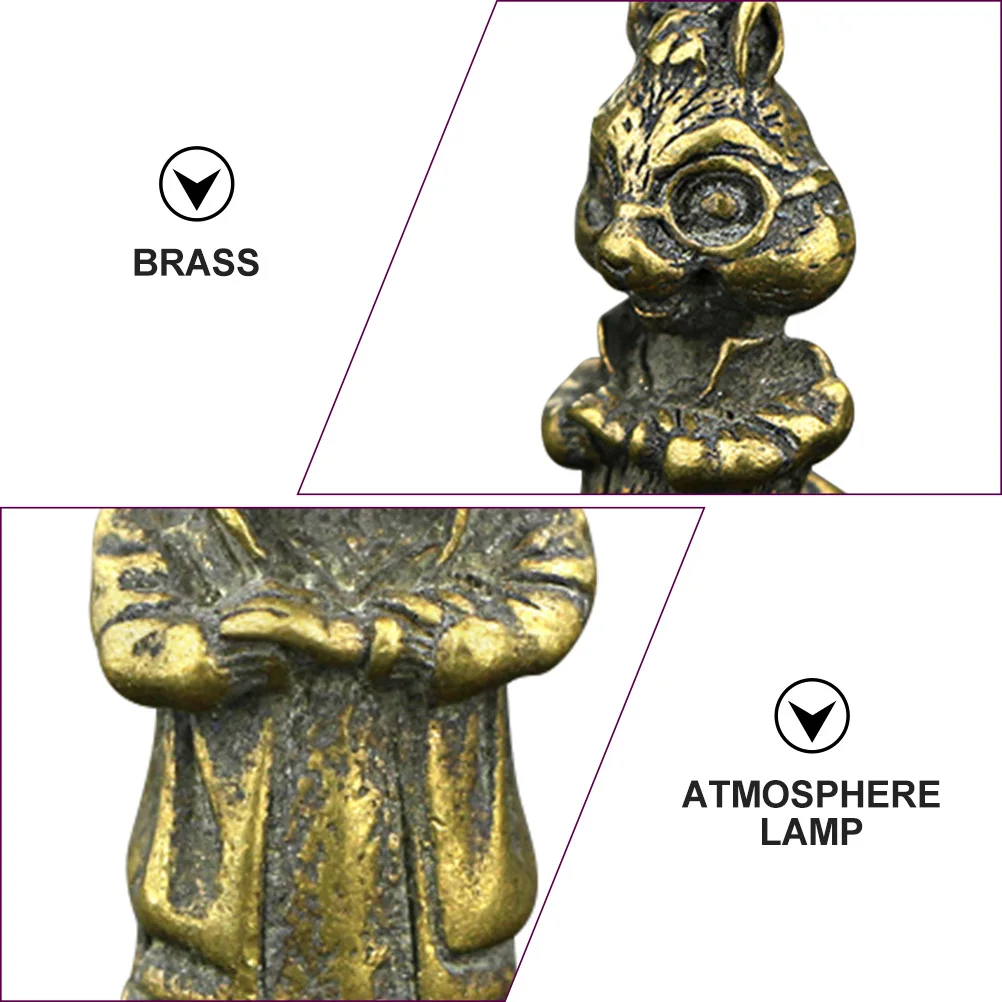 

2 Pcs Brass Decorative Pendants Weasel Delicate DIY Mini Decoration Crafts Keychain Accessories Charms Exquisite