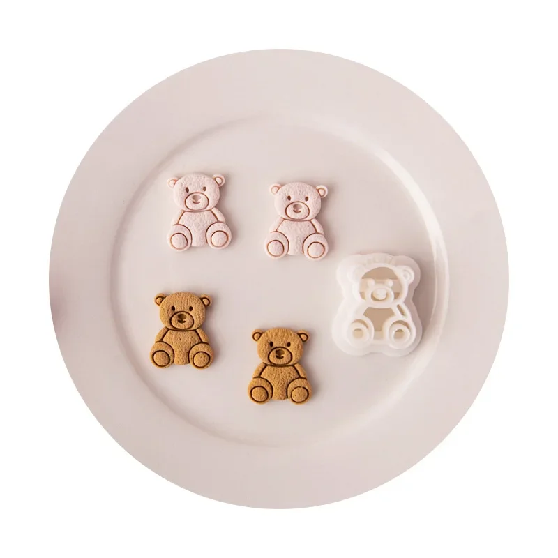 Cartoon Bear Polymer Clay Cutter Cute Bear Earring Soft Pottery Clay Molds DIY Earring Jewelry Pendant Making Clay Cutting Tools