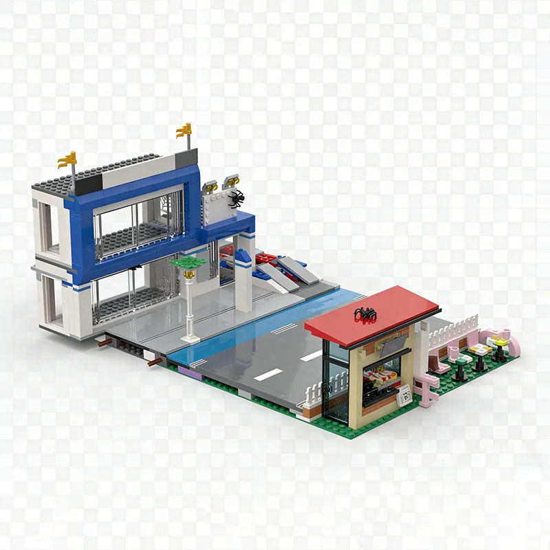 718 pçs moc woeff cidade parte 1 a garagem modular streetscape modelo blocos de construção construção presentes natal brinquedo tijolo crianças