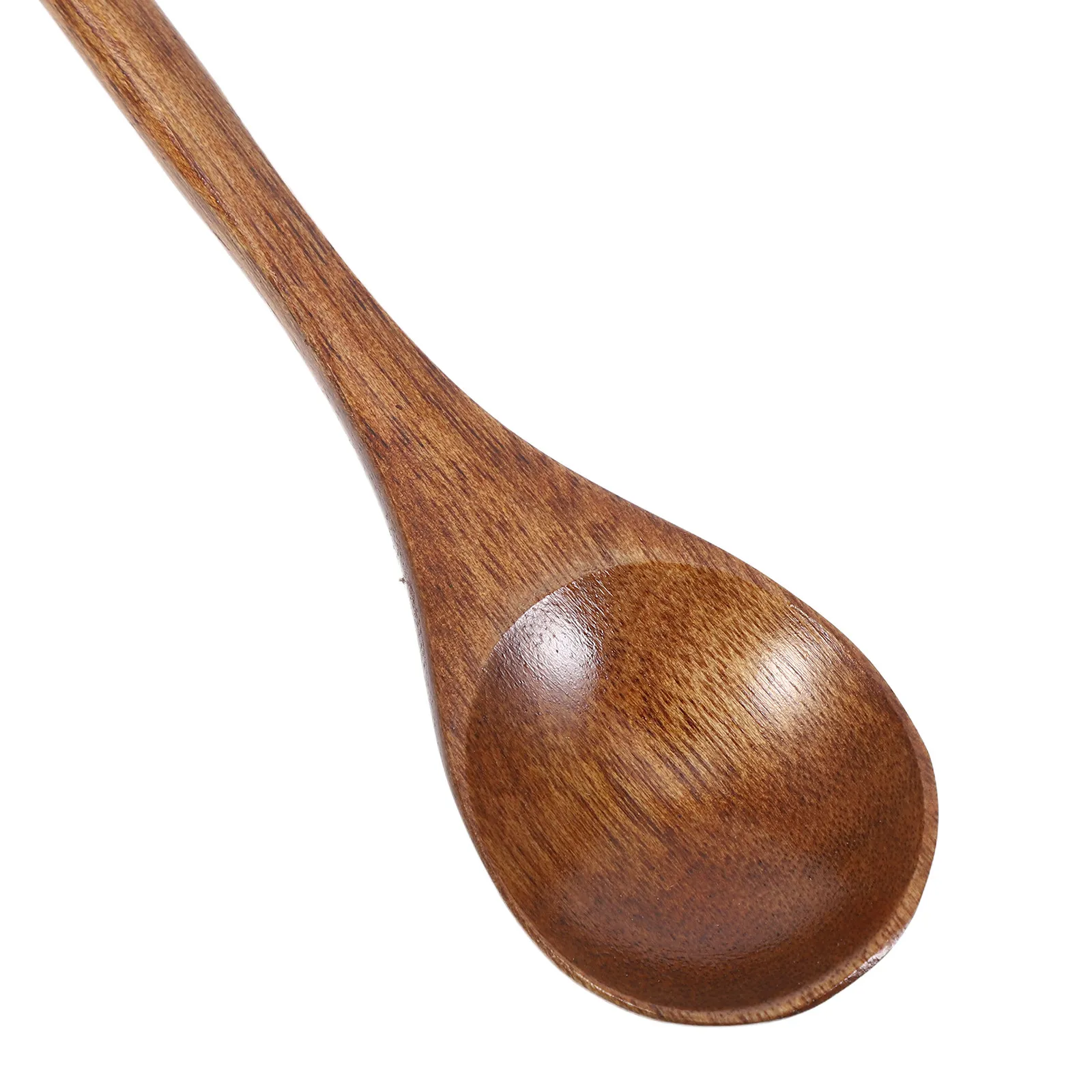6Pcs Long Handle Wooden Coffee Spoons Japanese Style Brown Mixing Honey Stirring Mini Teaspoons for Tea Soup Serving
