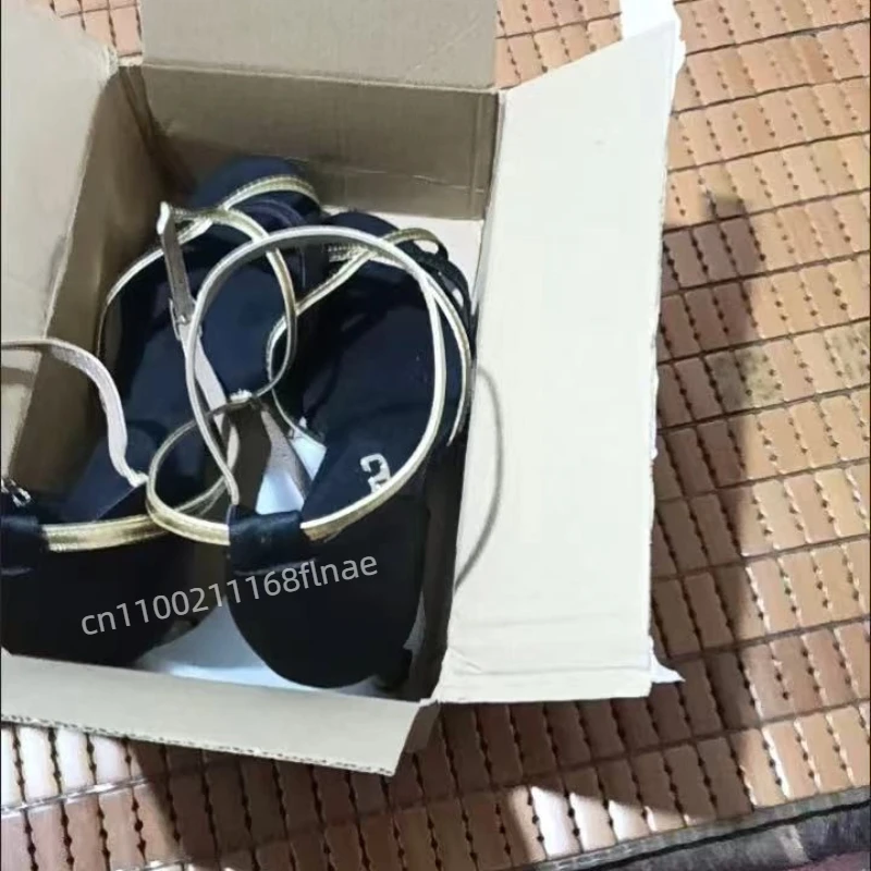 Latin dansschoenen voor dames, hoge hakken, zachte zolen, duurzame schoenen, bijpassende zwart-goudkleur voor volwassenen, modieuze dansschoenen