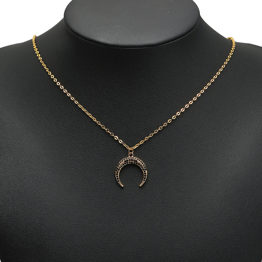 4 Stück elegante Mondanhänger aus Edelstahl mit Zirkonia, zum Basteln von Schmuck, Ohrringen und Armbändern. – Detail 4