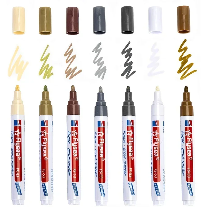 Colorful Tile Grout Pen Waterproof Tile Marker Repair Wall Pen White Grout Marker Tiles Floor Tyre Car Repair Painting Mark Pen