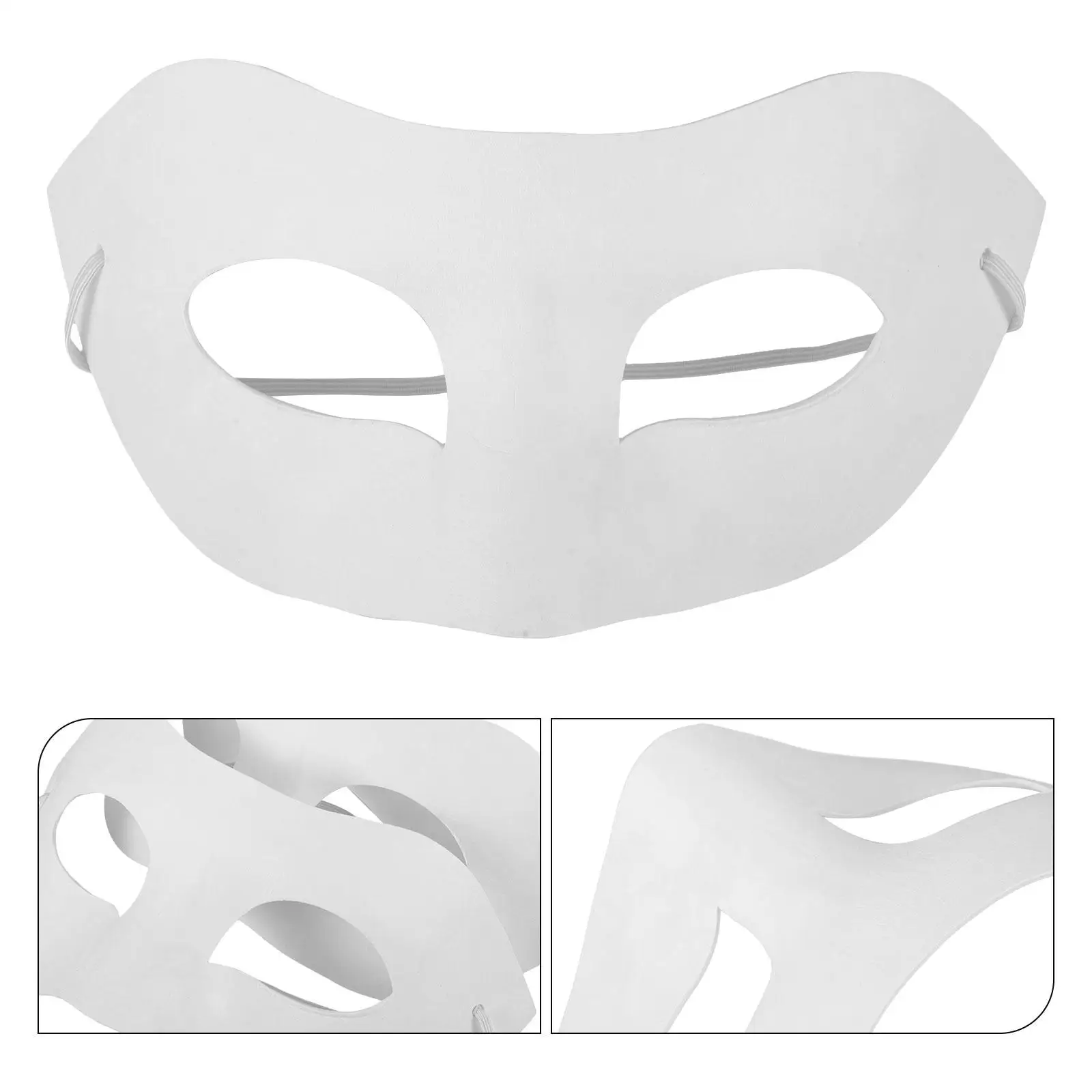 10 Stück leere Masken zum Basteln, weißer Papierzellstoff, halbe DIY-Malerei, unbemalt, Maskerade-Maske, Dekor, Erwachsene, Party, Cosplay
