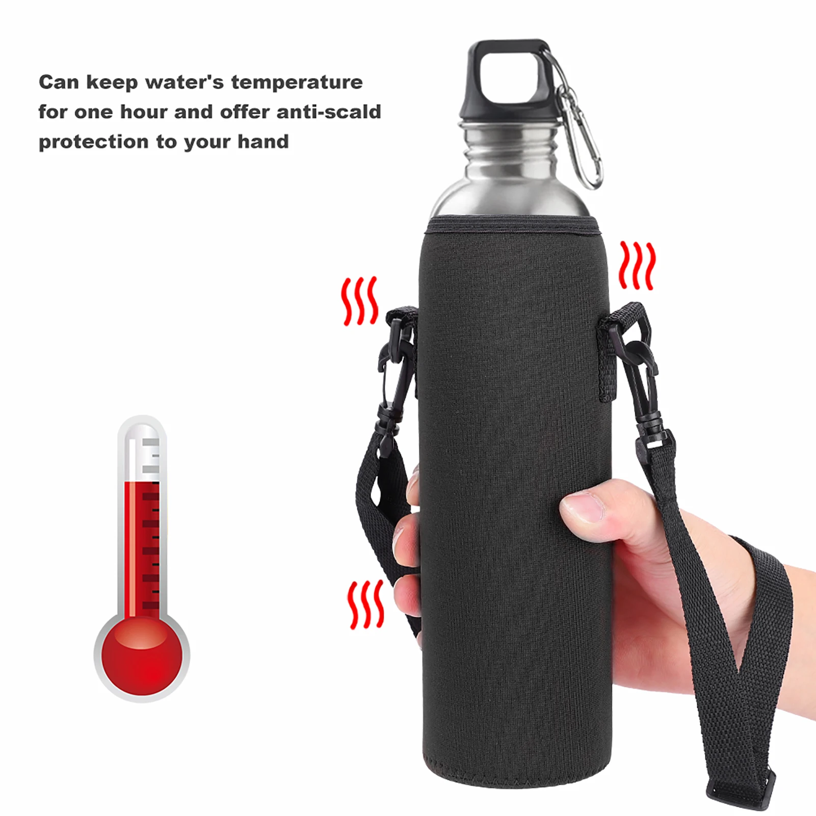 Outdoor Sports Water Bottle Thermal Holder Bag Scald proof Case Cover Sleeve with Strap Water Bottle Sling Bag Water Bottle Case