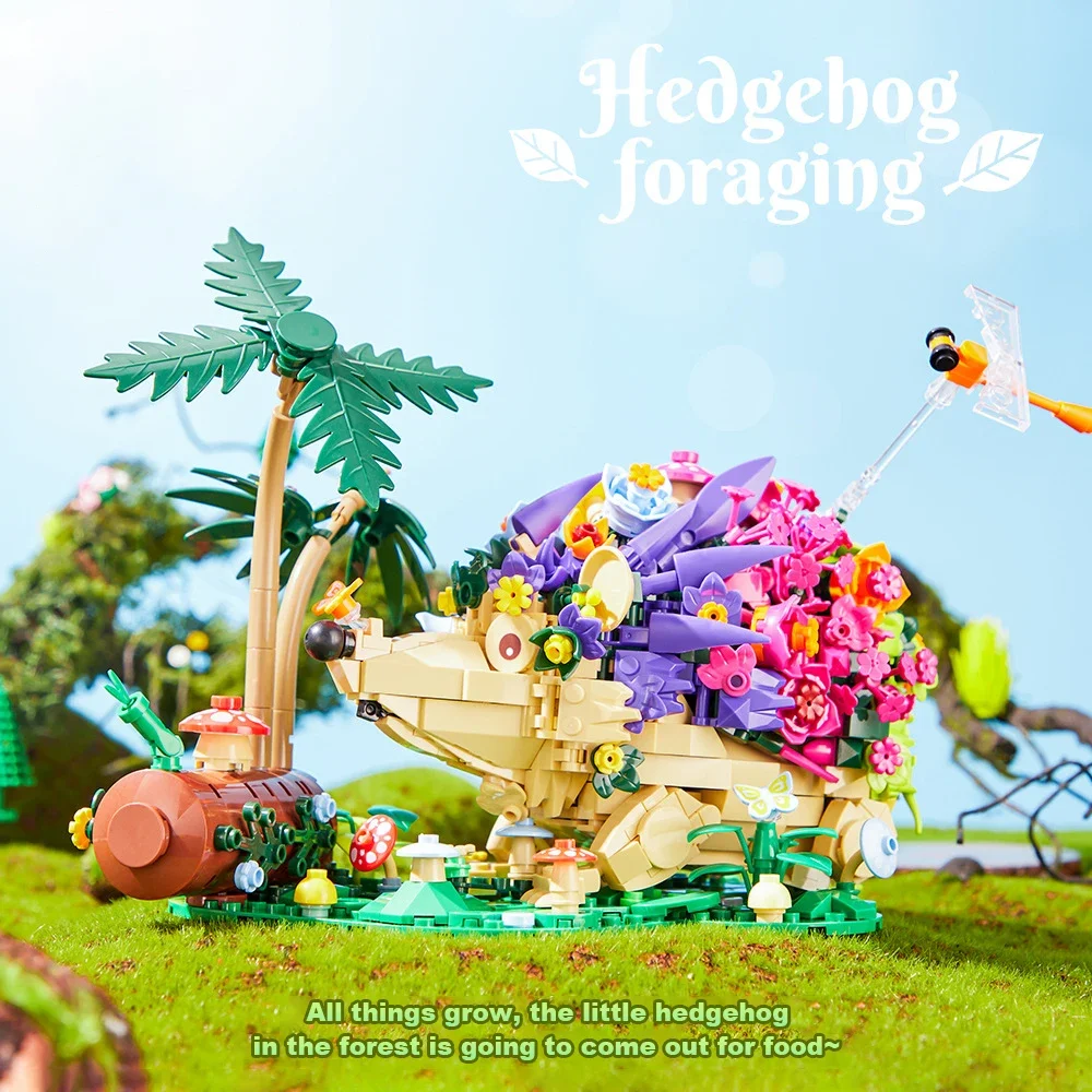 

Flowers Hedgehog Building Blocks Kids Adult Mini Bricks Diy Puzzle Assembly Educational Games Toys Kids X Gift Plastic Mode
