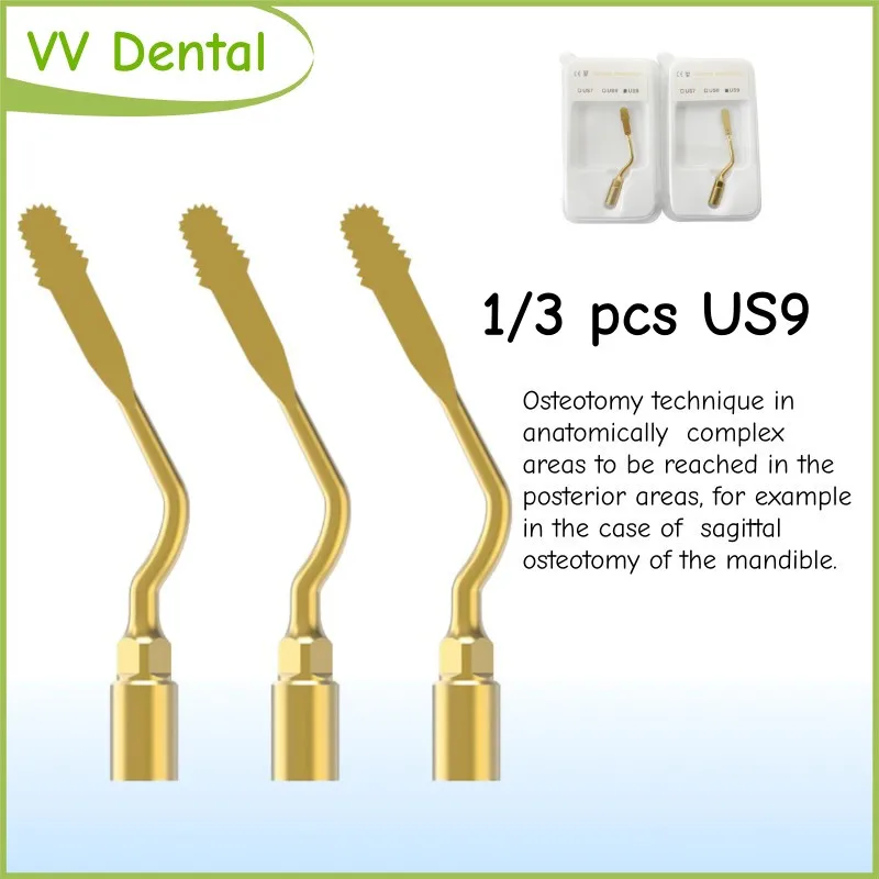 

VV Dental 1/3 pcs US9, пьезохирургический резак для пьезохирургии MECTRON, костные инструменты, совместимые с Woodpecker/Mectron/NSK