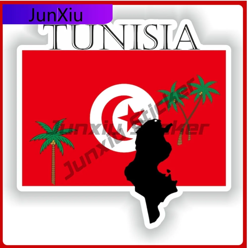 

Tunisia Flag Map Shape Outline Badge Vinyl Car Sticker Custom Vinyl Decals For Car Scratch Cover With Sticker Decoration Accesso