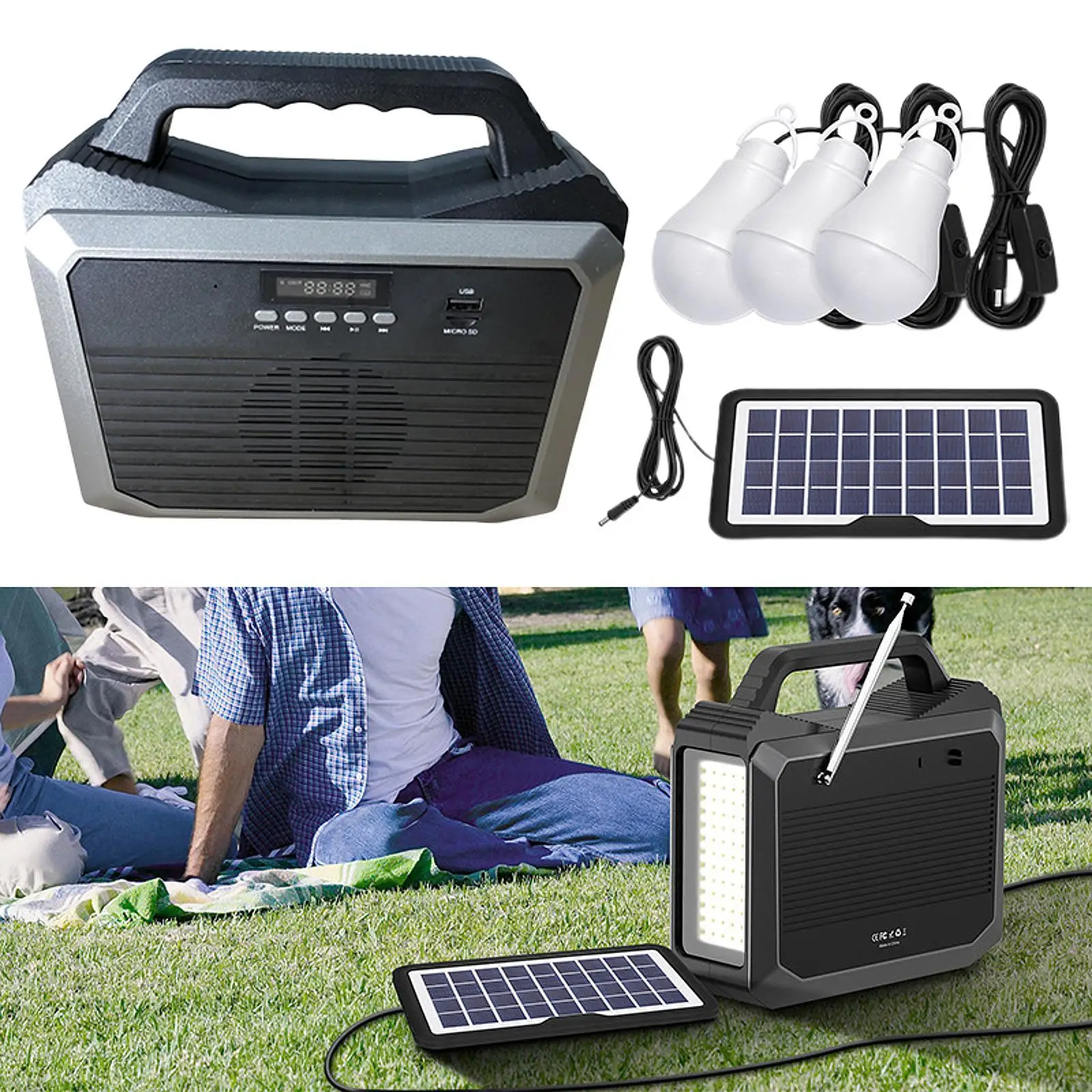 LED Camping Lantern Lightweight Solar Powered for Emergencies Storms Hiking