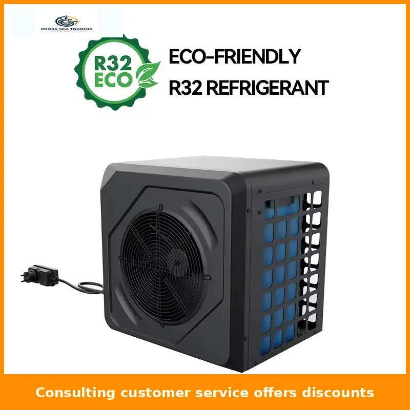 Mini Electric Air Source Heat Pump for Swimming Pools High Efficiency with R32 Refrigerant Plastic Housing Tankless Household