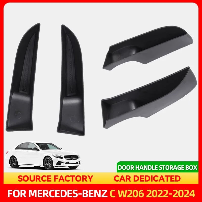 

Стайлинг молдингов для Mercedes Benz C Class W206 2022 2023 2024, АБС-пластик, дверная ручка, ящик для хранения, контейнер, поднос, отделка, авто Interio