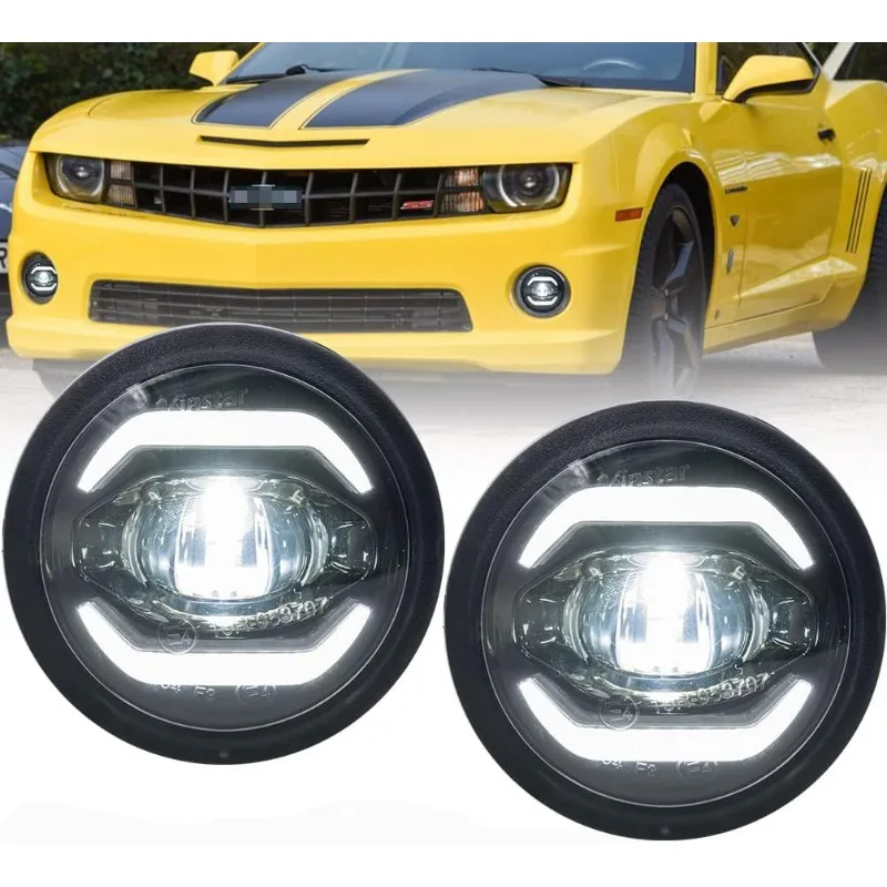 كامارو LED DRL أضواء الضباب ل 2010 2011 2012 2013 كامارو الأبيض LED النهار تشغيل الإضاءة الجبهة سائق الركاب الجانب الدكتور