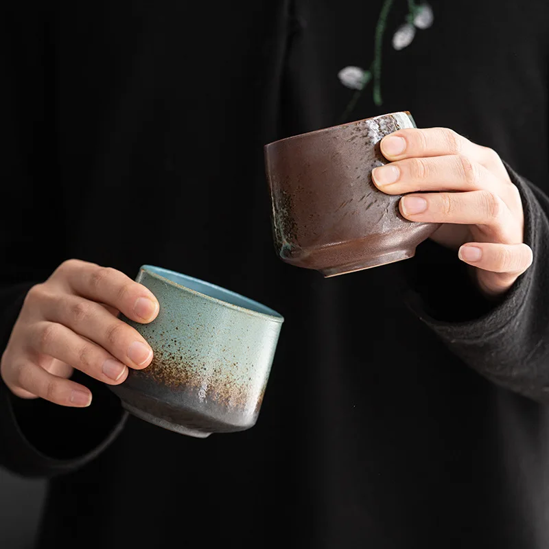 Tasse en céramique rétro, poterie grossière, tasse à café, ménage, bureau, tasses à thé de l'après-midi, tasse à vin, tasses d'eau, verres, cadeau