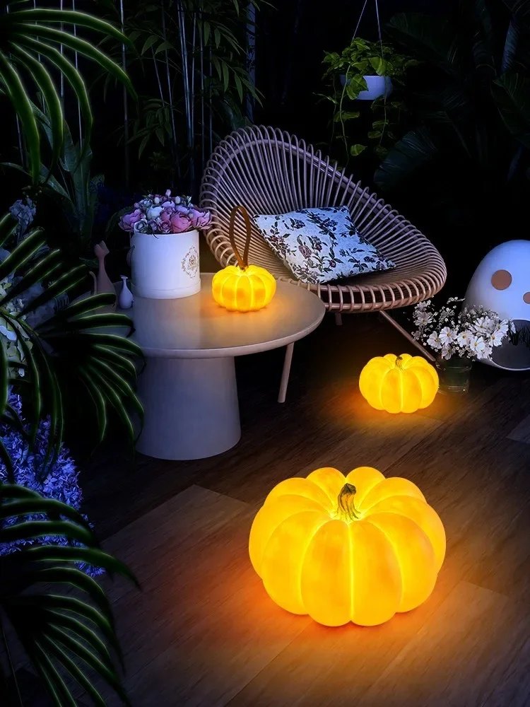 Outdoor Lights Waterproof Courtyard Garden Villa Terrace Portable Halloween Pumpki  Ambient Solar Lawn