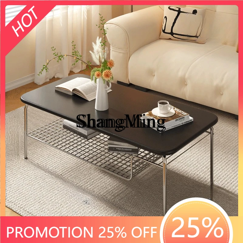 

SM new simple living room household storage coffee small apartment medium and ancient style tea table