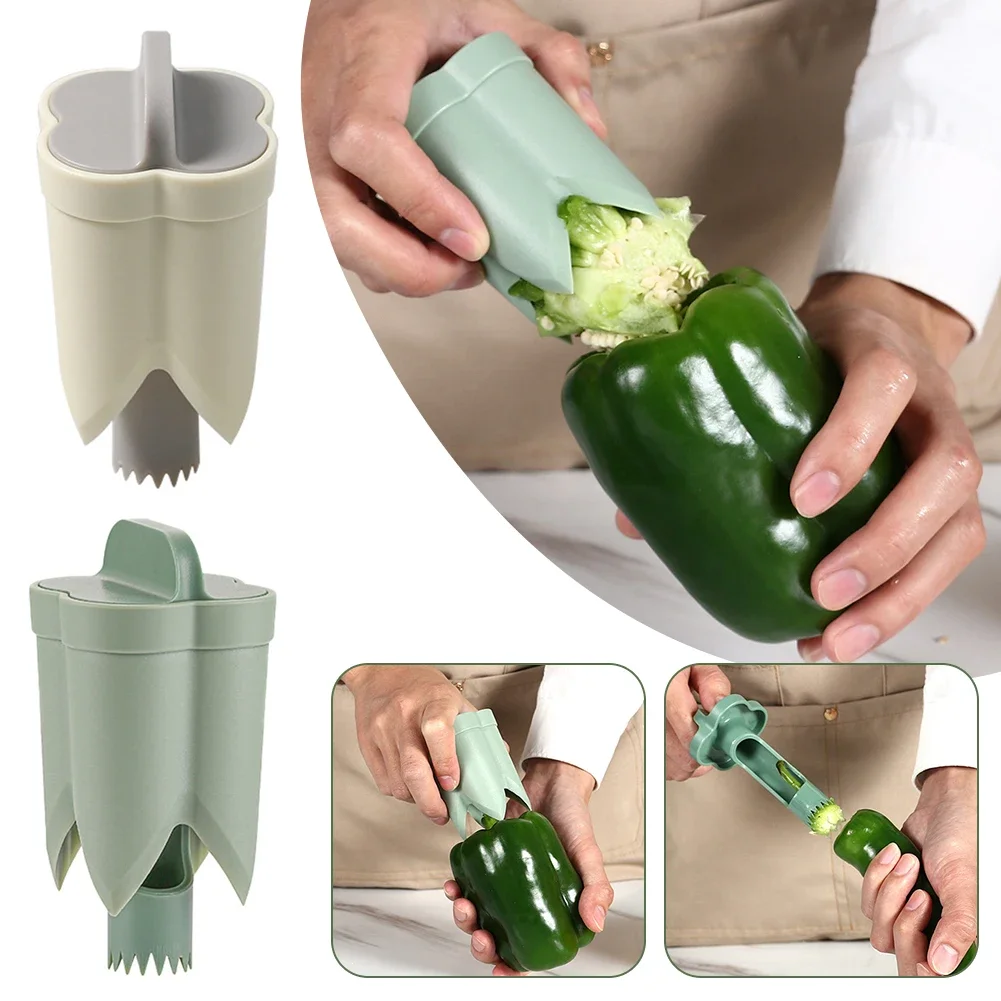 

2-In-1 Fruit Pepper Corer,Upgraded Multifunctional Vegetable Coring Tool,Household Quick Seed-Removing Tool Kitchen Gadgets