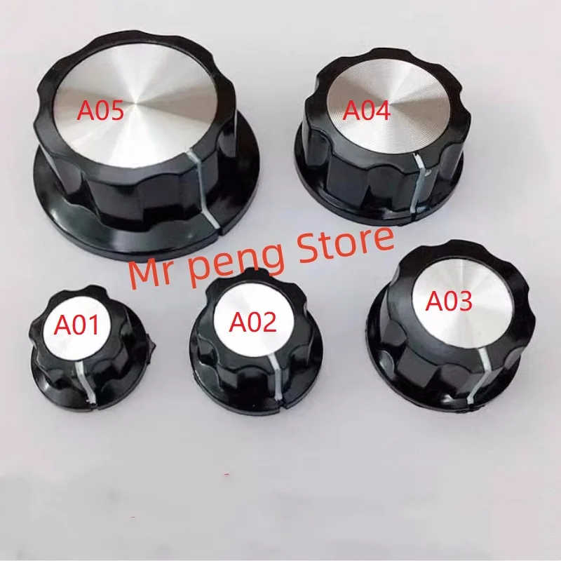 5pcs   Band switch knob MF-A01/A02/A03/A04/A05 Potentiometer knob cap copper core hole 6mm