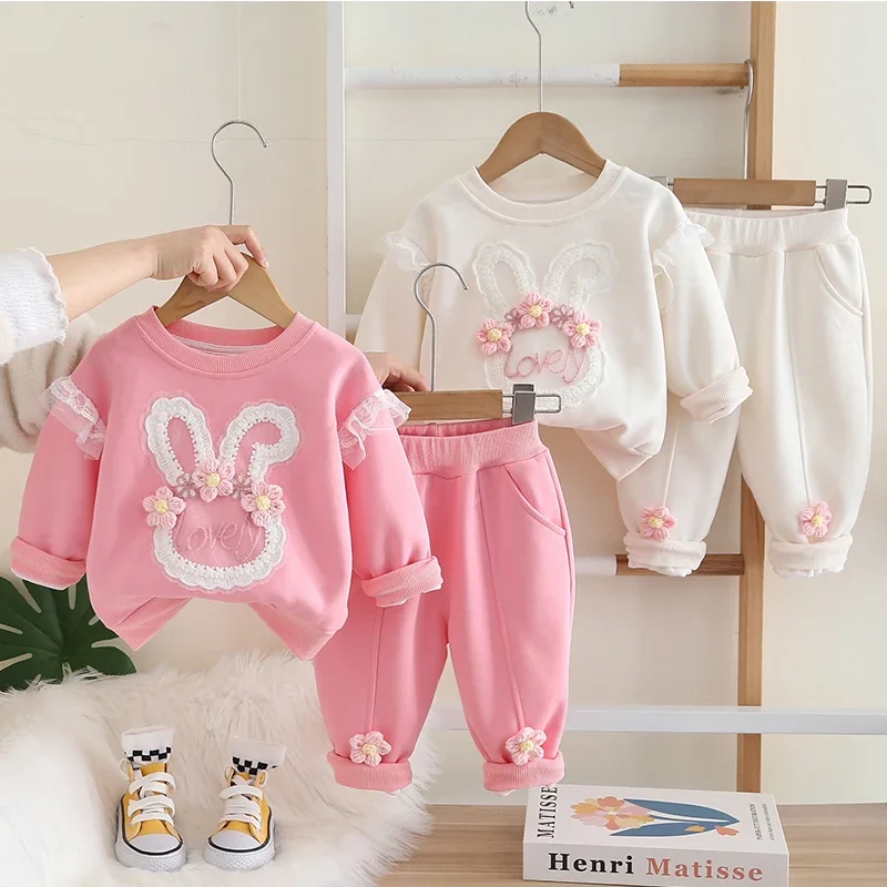 

New Autumn Baby Clothes Kids Girls Clothing Set Children Long Sleeved T-Shirt Pants 2Pcs/Sets Infant Costume Toddler Tracksuits