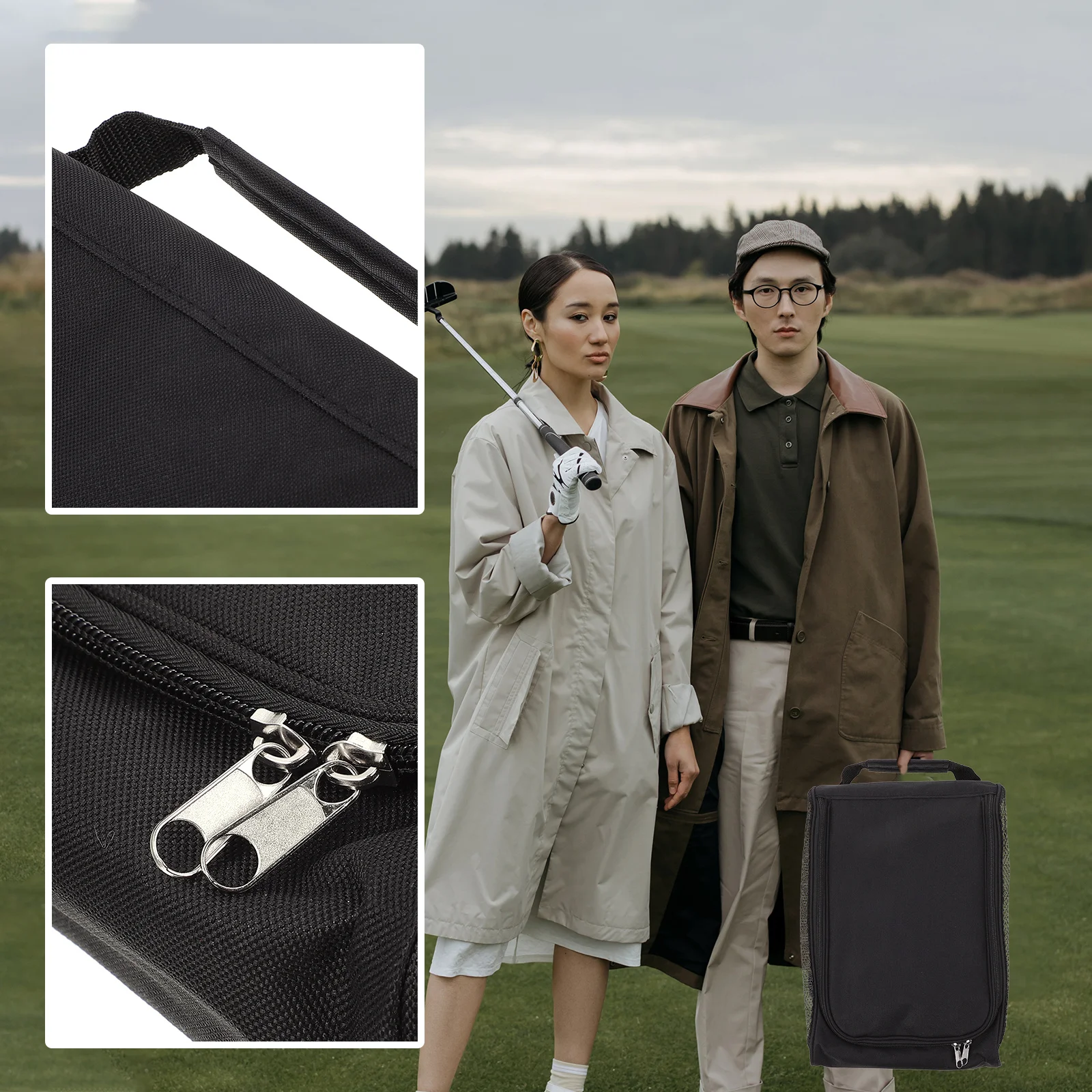 

1Pcs Golf Shoe Bag Thicken Waterproof Nylon Shoe Pouch for Men Women Portable Sport Shoes Container Travel Storage Convenient