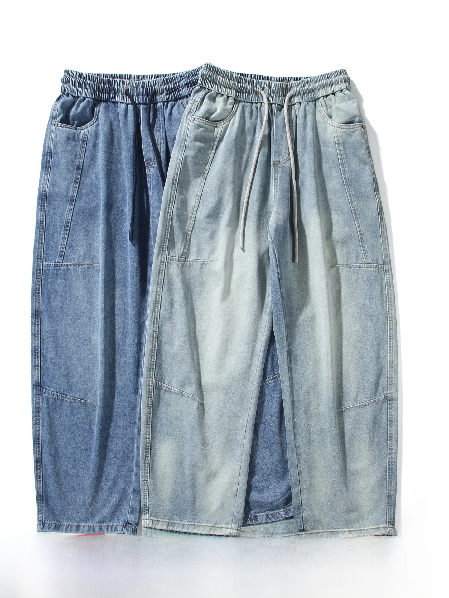 Retro Japanese Style Men's Casual Straight Leg Jeans Washed Effect 3D Tailoring Spring Summer Versatile Comfortable Denim