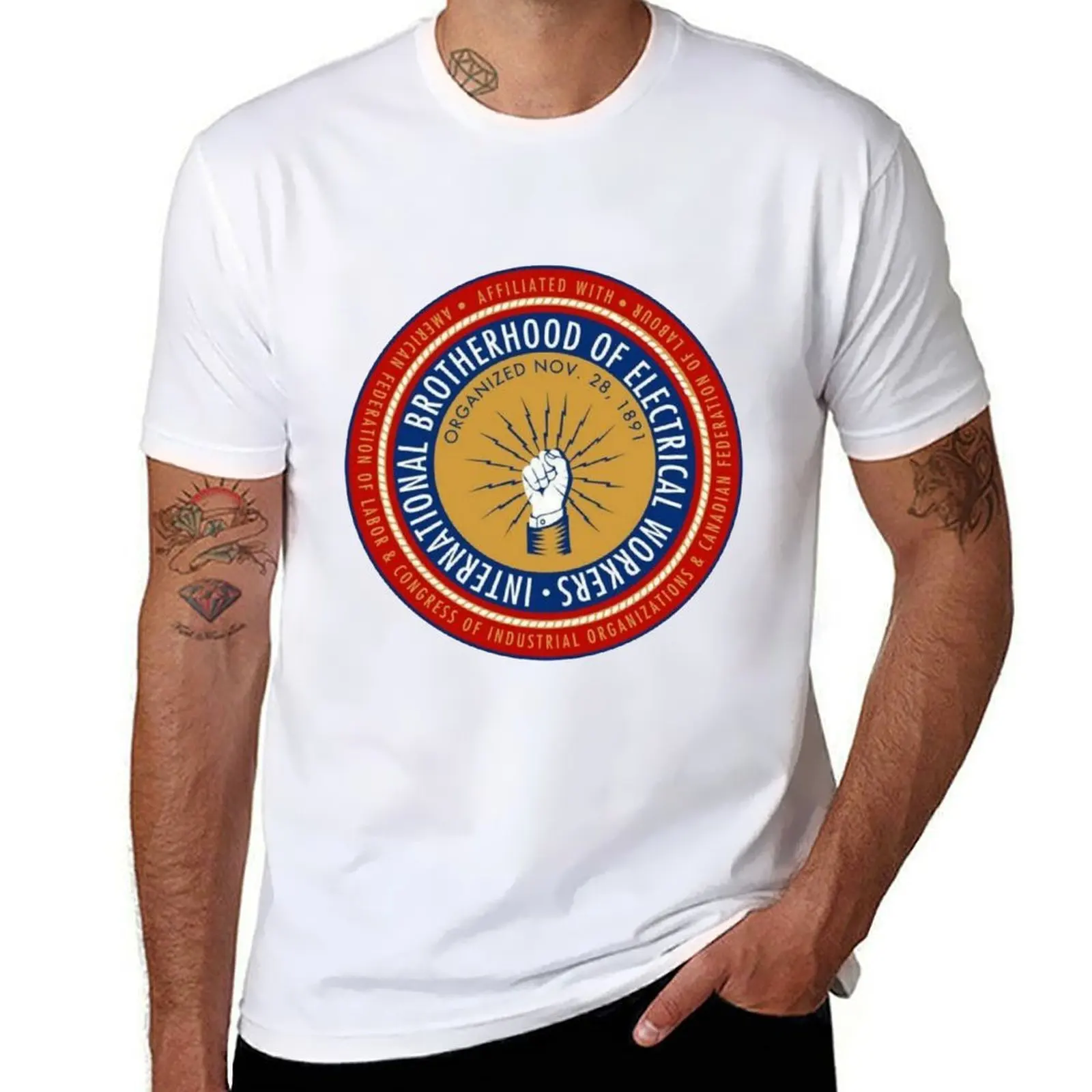 IBEW electrician T-Shirt cotton t shirts high quality t shirt man designer T-Shirt