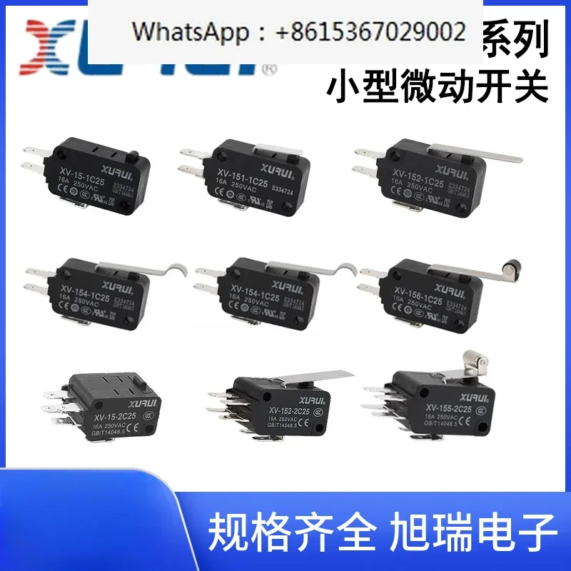 10 Uds Xurui XV-15 (16A) corriente 152/153/154/155/156-Micro interruptor pequeño interruptor de viaje
