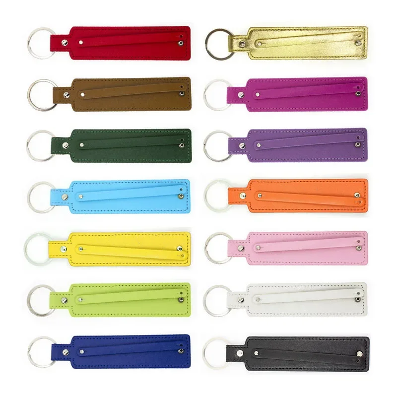 8MM PU Leather Custom Name Letters Key Chains Men Women DIY Jewelry Pendant Advertising Personalized Customized Key Ring Charms