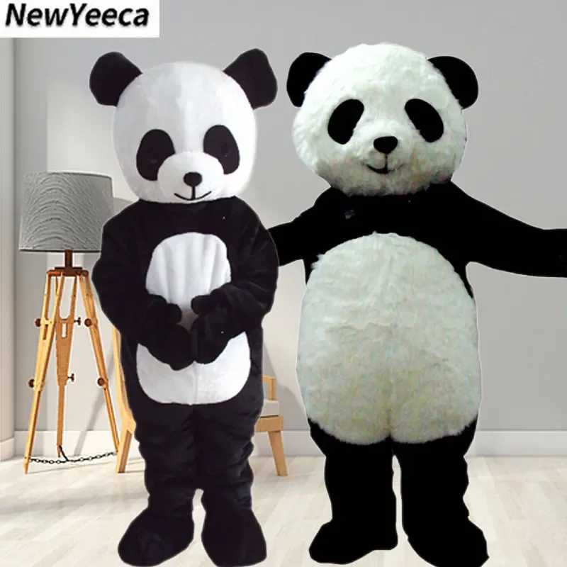 Panda traje mascote para adulto, traje de rua, urso bonito, personagem de anime, engraçado, hilariante, novo