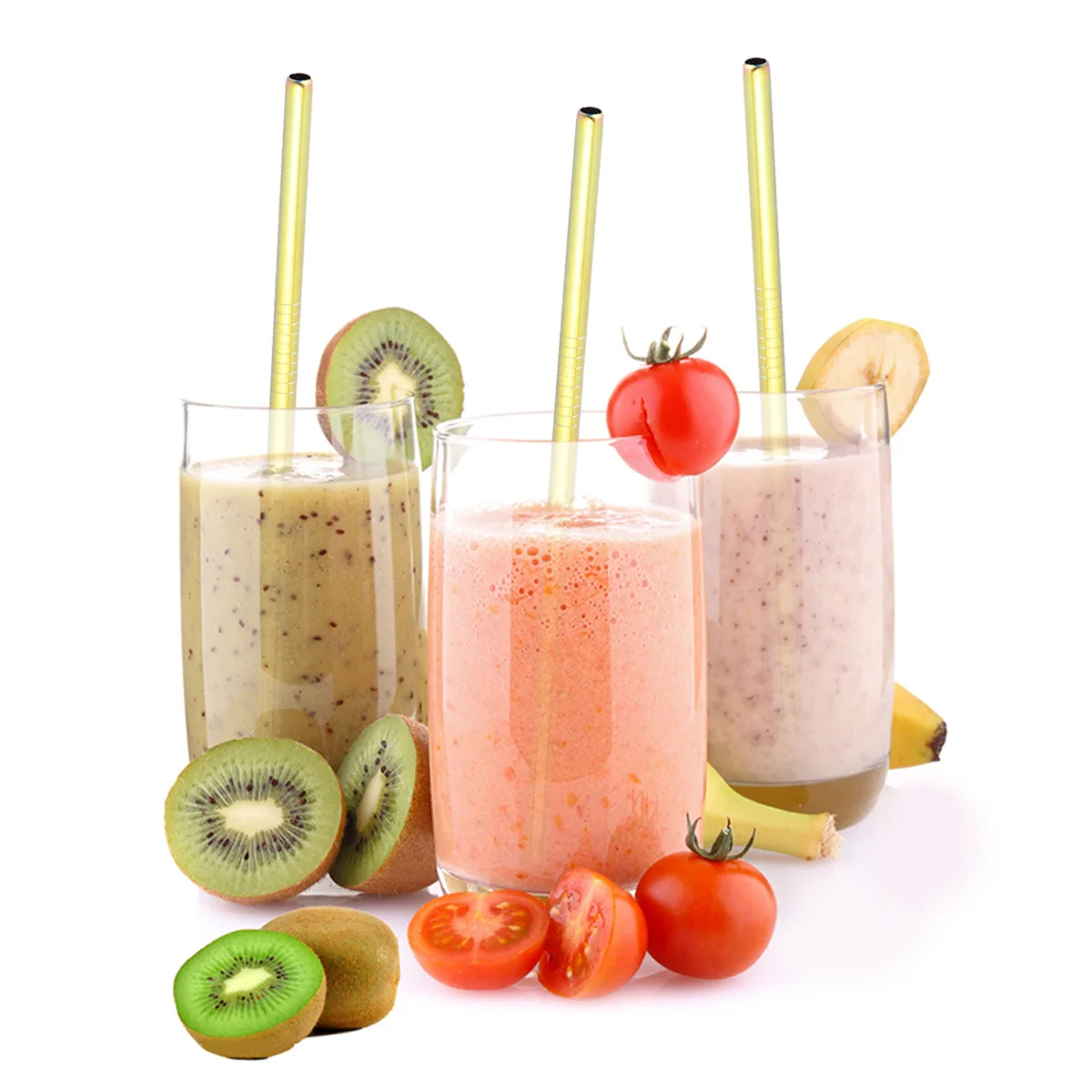 

Stainless Steel Straw Tumbler Smoothie Straws Reusable Metal Drinking Water Cup