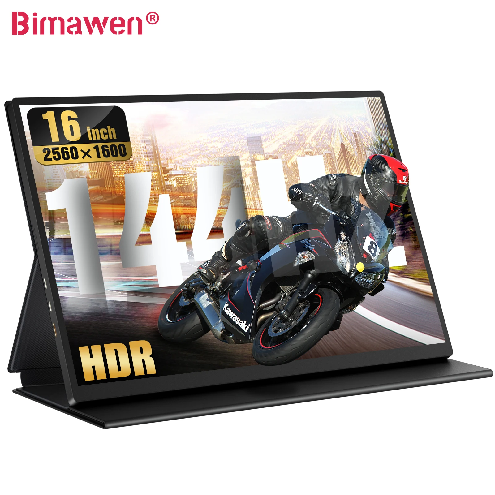 

Bimawen 16 inch 2.5K 144Hz Portable Monitor 100%Adobe RGB 2560*1600 Gaming Display Screen For Laptop Mac Phone Xbox PS4/5 Switch