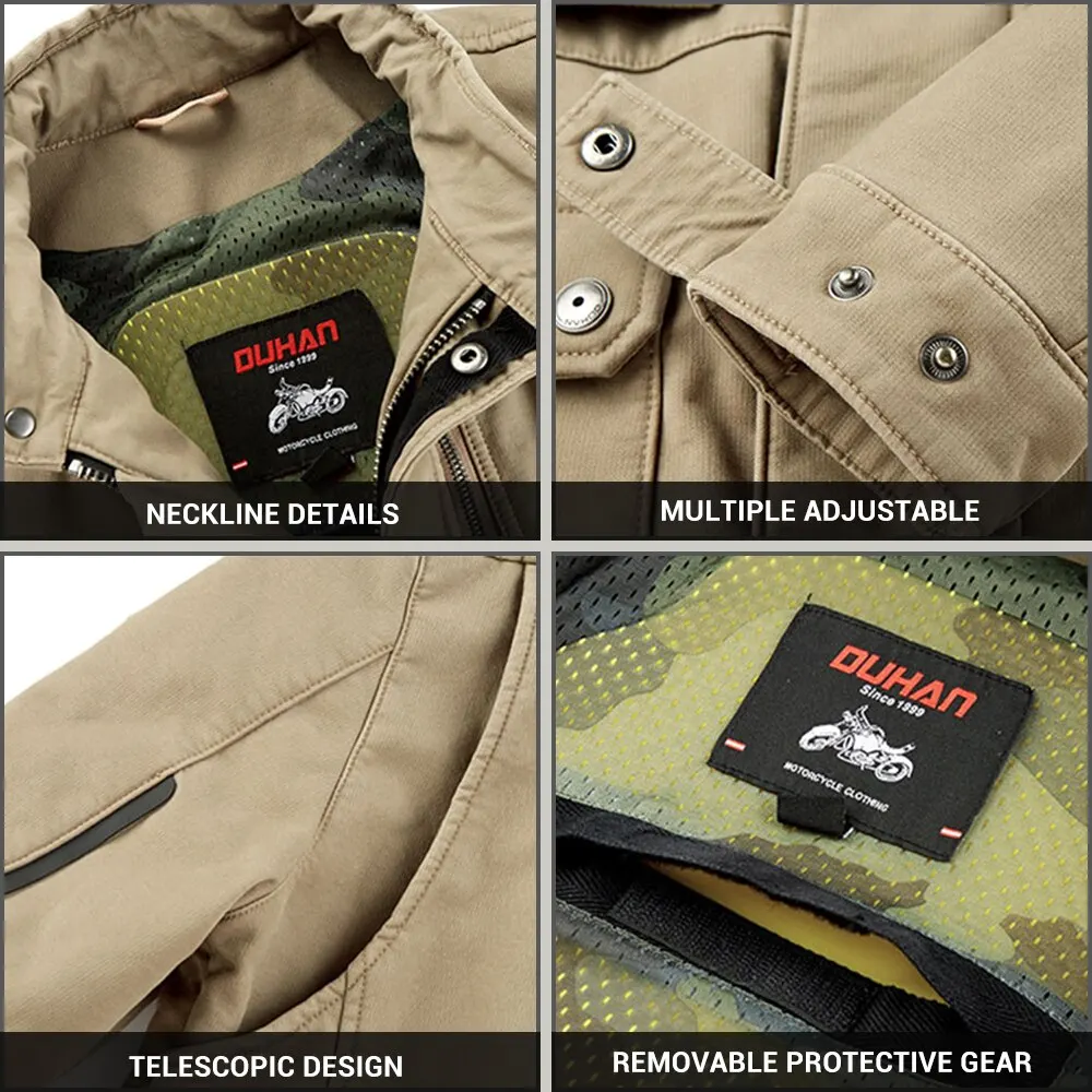 DUHAN jaket berkendara motor baru peralatan pelindung bersertifikasi CE pakaian berkendara Motocross tahan aus tahan air