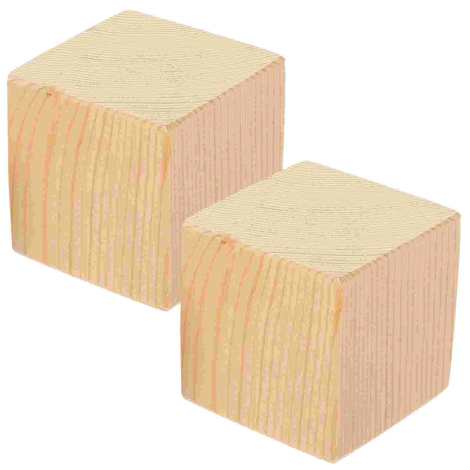 2 Pcs Furniture Booster Blocks 5x5x5cm Wood Lifts for Bed Sofa Desk Chair Heavy Duty Riser Stabilizers Prevent Scratches Create