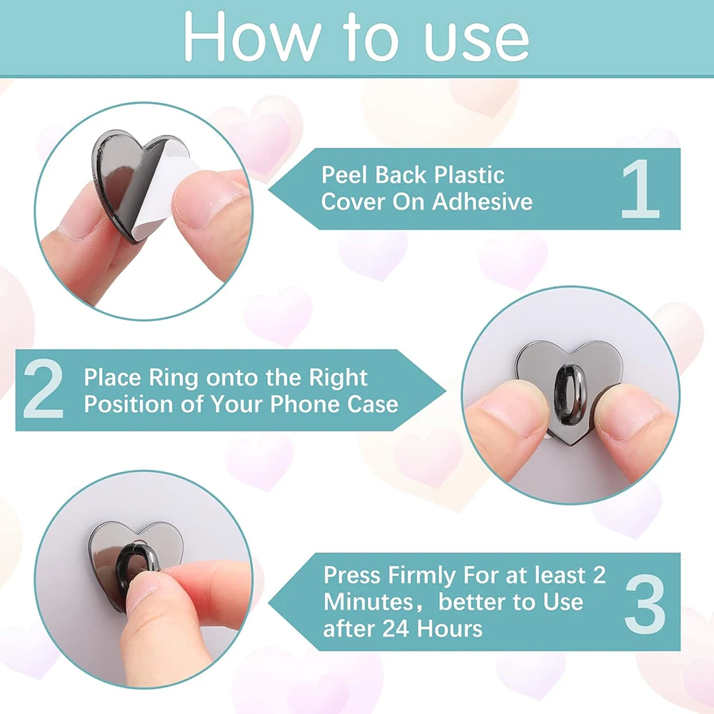 1/5 قطعة 2/2.4/2.5 سنتيمتر لطيف لاصق المعادن القلب الشمس القوس حامل سحر الهاتف الشائكة السنانير جراب هاتف البنصر مشبك الإكسسوارات