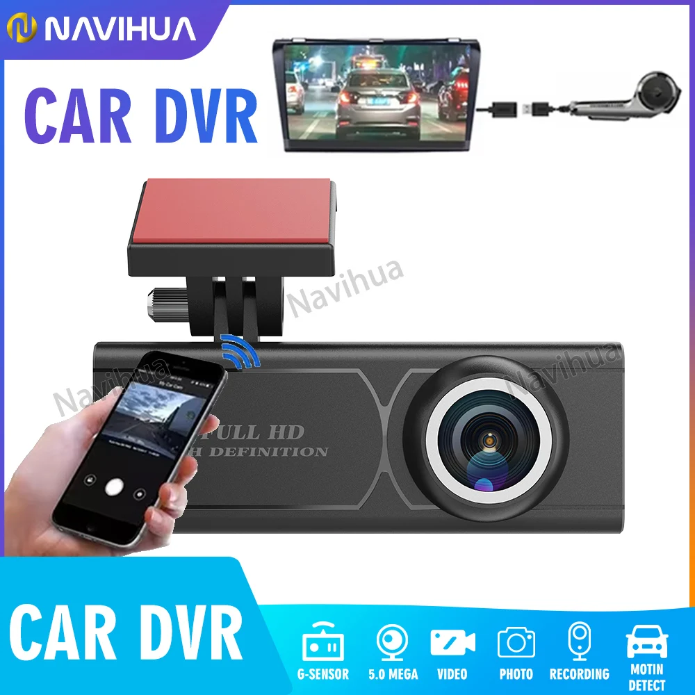 WiFi 1080P Mini Driving Recorder Video Concealed Recorder Car Camera Dash Cam Car DVR w/ ADAS Assistance Night Vision DVR