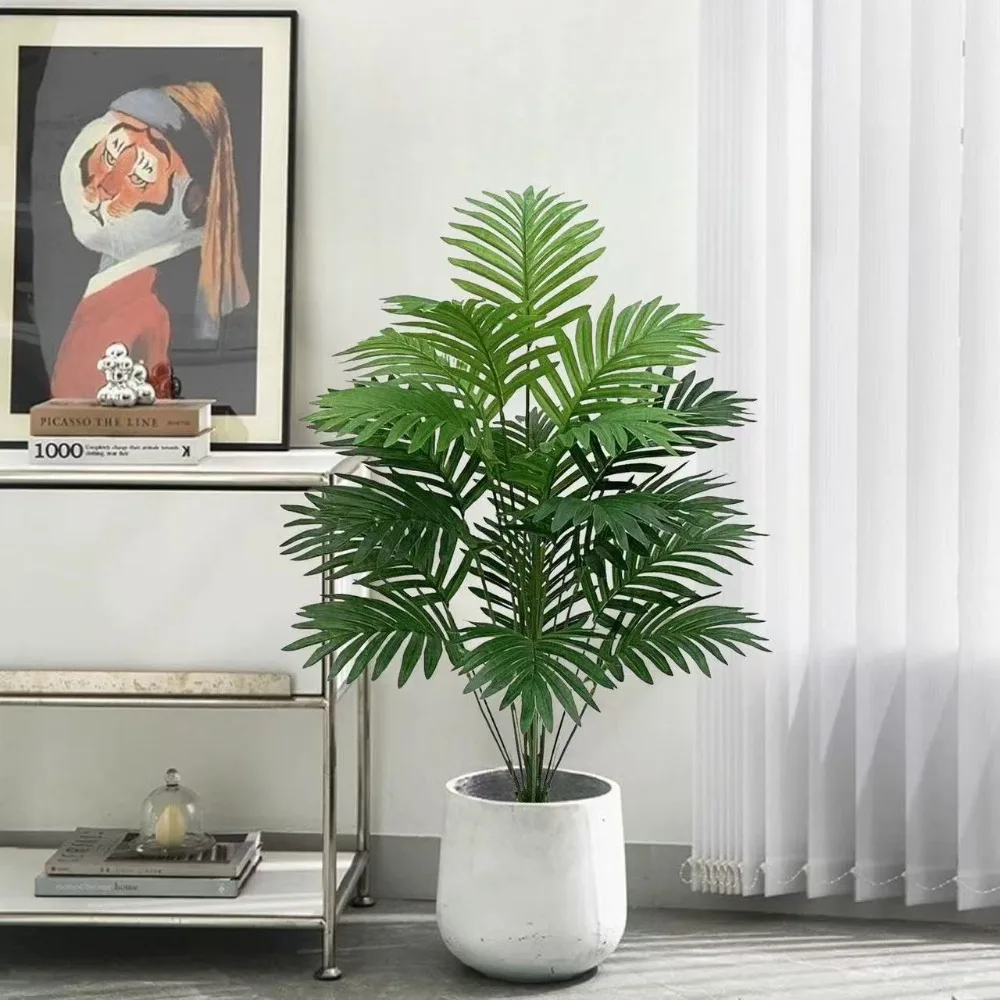 70–120 cm großer künstlicher Palme, tropische grüne Blätter, künstliche Pflanzen, Kunststoff-Monstera-Kunstbaumzweig für Zuhause, Küche, Dekoration – Detail 2