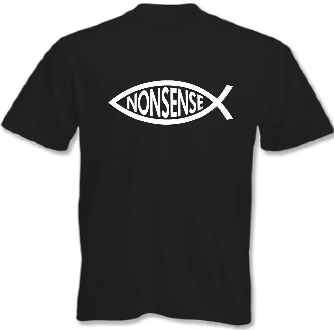 الملحد تي شيرت داروين الأسماك Nonsense الرجال متعة الملحد تطور المحملة تصميم مطبوع ملابس رجالية مريحة وتنفس