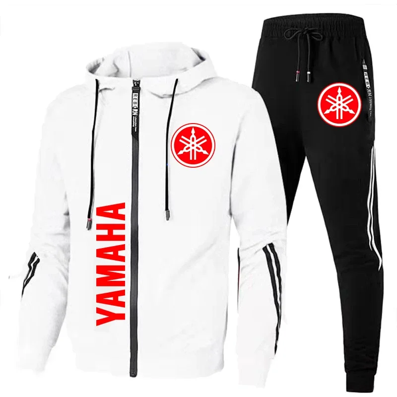 Nowa odzież Yamaha dres męska odzież sportowa sweter z zamkiem + spodnie 2-częściowe zestawy Casual Fitness Jogging bluza Yamaha ubrania męskie