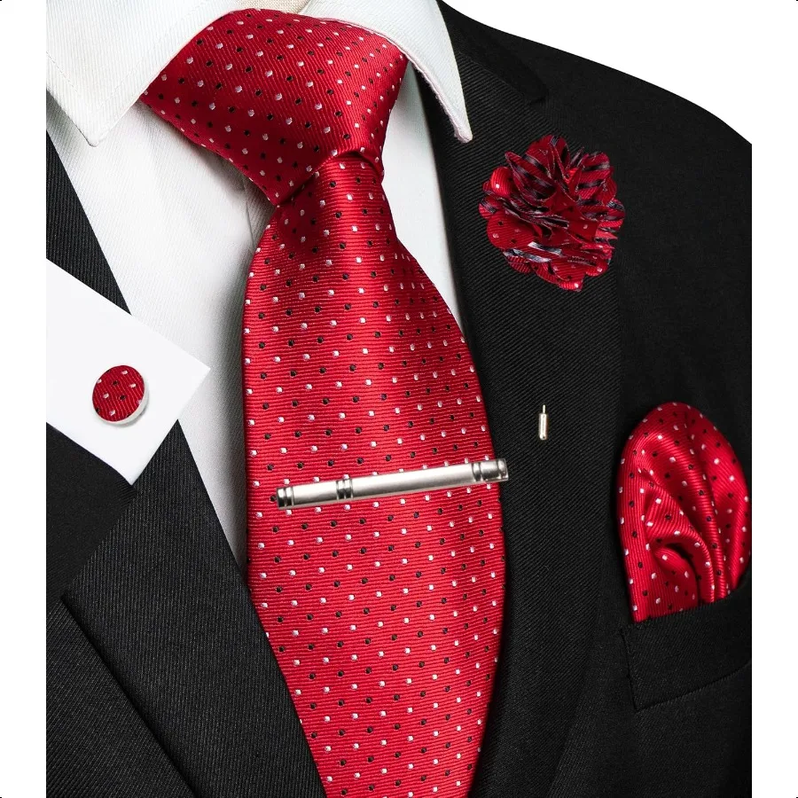 Мужские галстуки и булавки с лацканами, карманные квадратные запонки и наборы зажимов для галстука для делового повседневного использования, 5 шт.