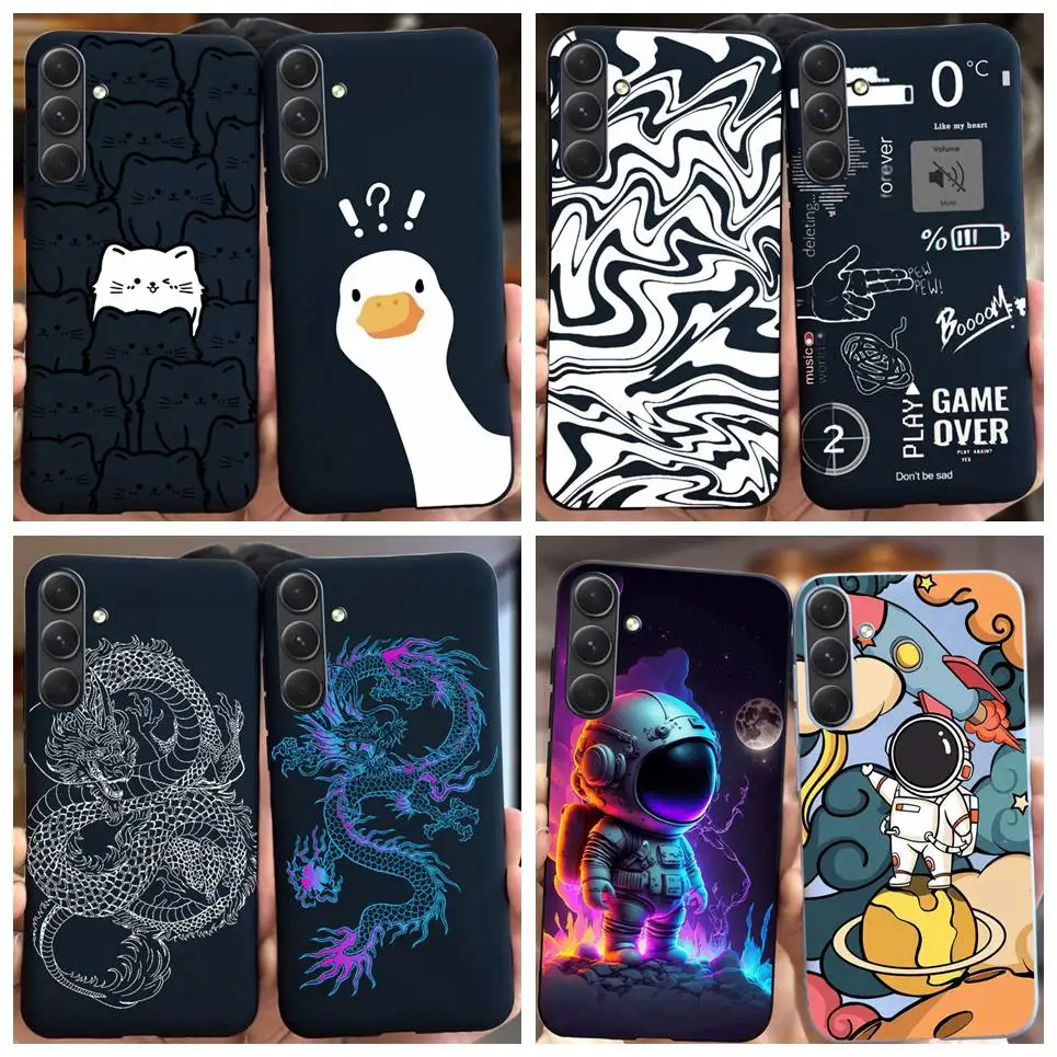 Zurück Abdeckung Für Samsung Galaxy A55 M55 5G Drachen Cartoon Tiere Cartoon Malerei Funda Für Samsung M55 F55 Weiche TPU Silikon Tasche