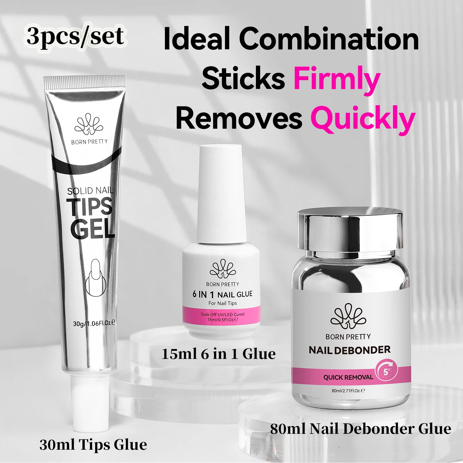 BORN PRETTY 80ml 革新的ネイルスポンジリムーバー ネイルデボンダー グルー 付け爪用 優しくダメージなし 簡単プレスオンネイル除去