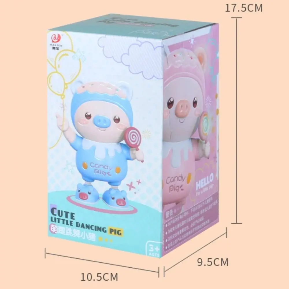 Urocze Plastikowe Elektroniczne Zwierzątka Domowe Świnia Różowa Niebieska Elektryczna Tańcząca Zabawka Lalka Oświetlenie Muzyka Inteligentna Lalka Dla Dzieci