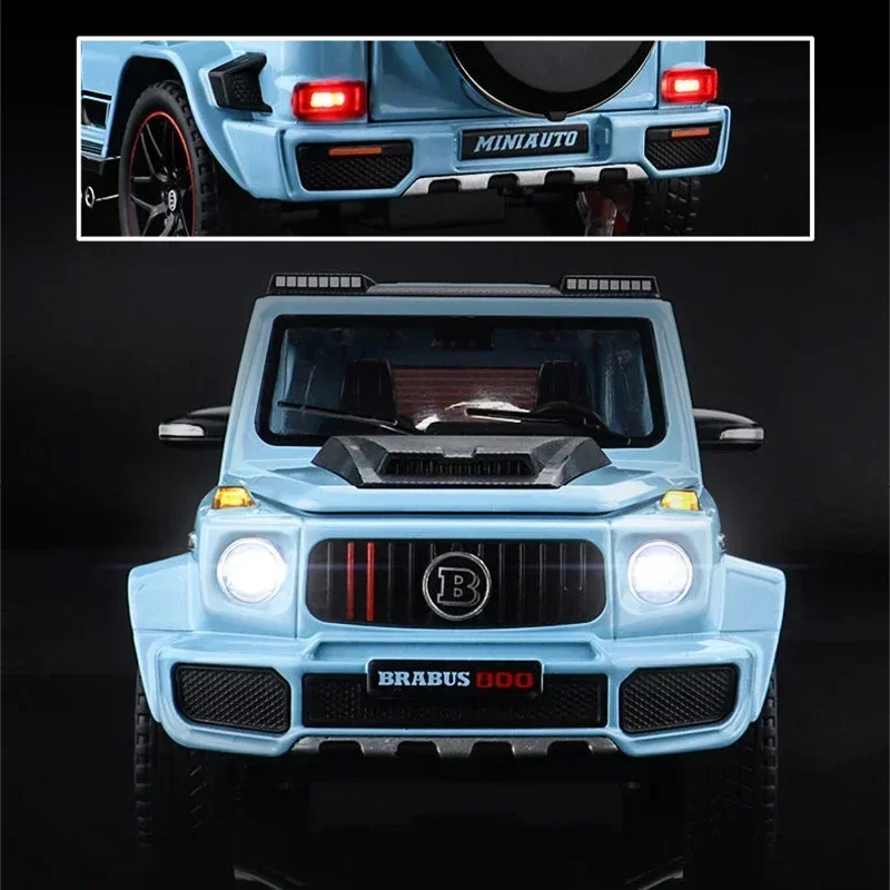 1:24 Mercedes Benz BRABUS G800 Hoge Simulatie Diecast Metaallegering Model Auto Pull Back Collection Kids Modieuze Ornamenten