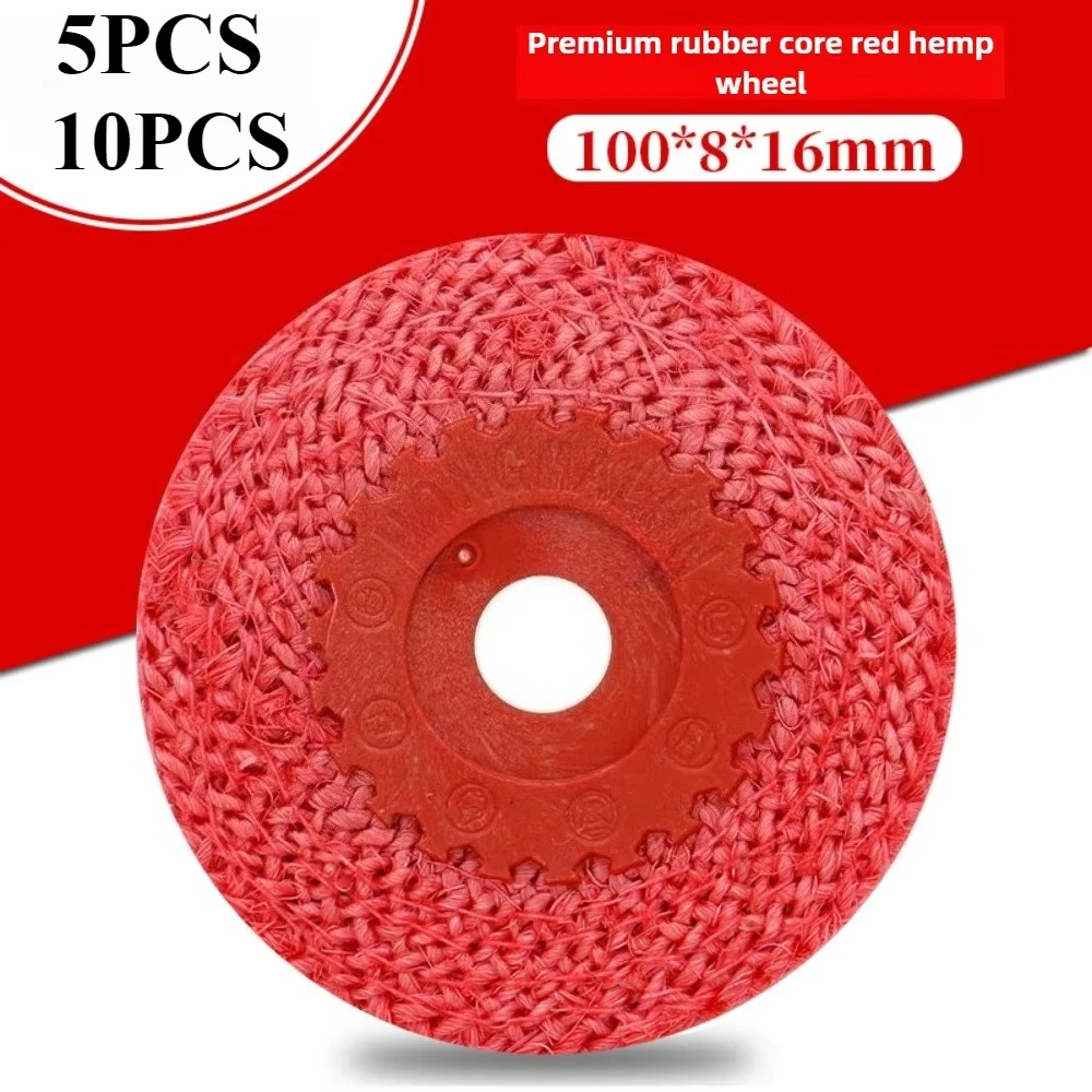 4 "16Mm Roda Pemoles Cakram Penutup Nilon Merah Pelat Putar Logam Penggiling Sudut Inti Plastik Roda Gerinda Alat Pengamplasan Sudut