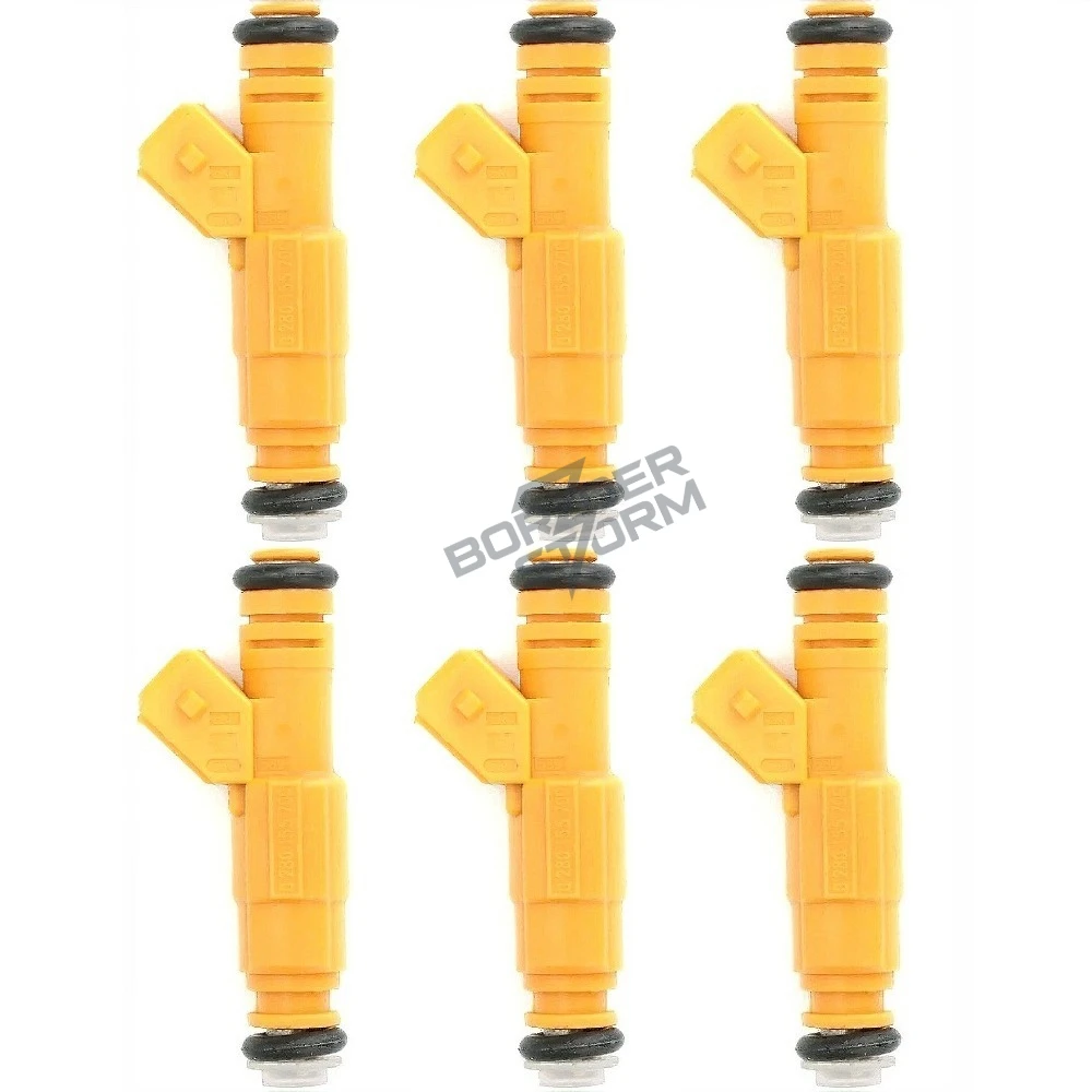 6 шт. топливных форсунок 0280155700 для Jeep Cherokee, Grand Cherokee, Wrangler 4.0L 1987-1998 годов выпуска, прямая замена, премиум-запчасти.