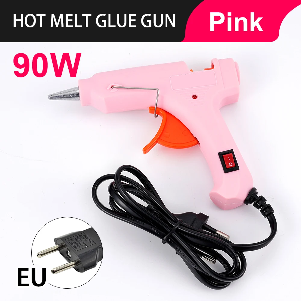 90W Hot Melt Glue Gun with Switch for 7mm Glue Stick Mini Indusrial Adhesive Hot Gun Electric Heat Temperature Gun Repair Tool
