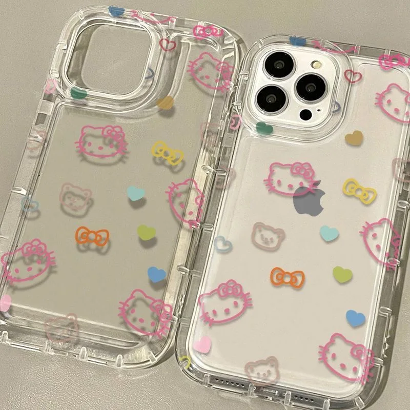 Прозрачный чехол Kawaii Sanrio Hello Kitty для Xiaomi Redmi Note 8 9 9A 9C 9T 9S 10 11 12 12C K40 Pro Plus 4G 5G Противоударный чехол